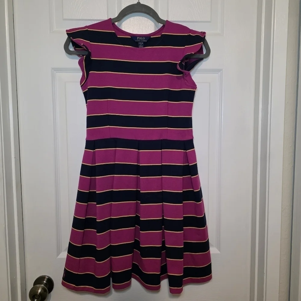 Polo Ralph Lauren Stripe Girls Dress Sz L